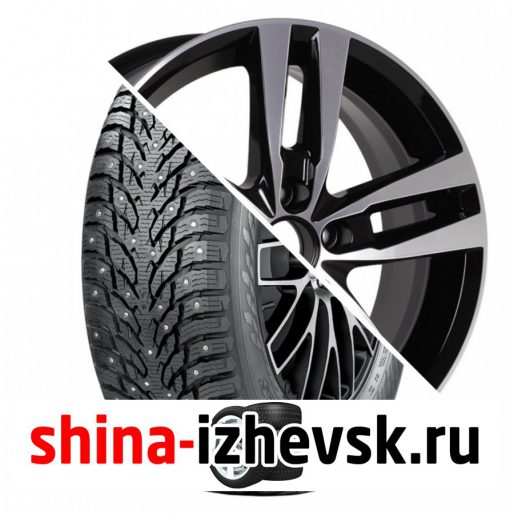 Колесо в сборе Nokian Hakkapeliitta 9 SUV 215/65 R16 T 102 + КиК Rassvet 6.5xR16 5×114.3 ET45 DIA67.1 Черный глянцевый с полированными элементами лицевой поверхности в Ижевске